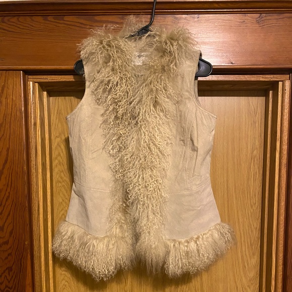 Vintage suede and fur Bagatelle vest - Picture 1 of 2